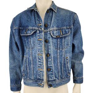 Men's Vintage Lee Riders Denim Jacket Blue Trucker Workwear Large Cotton